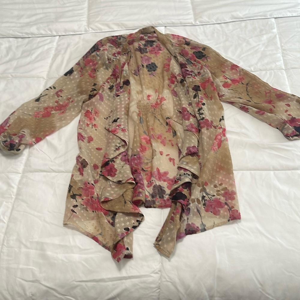 Sheer floral shawl